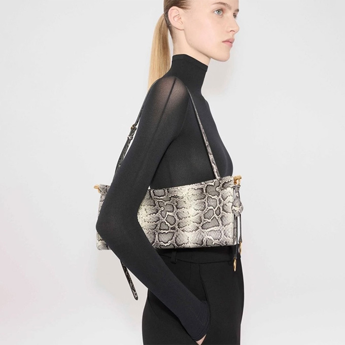 alaïa le click small curved clip shoulder handbag